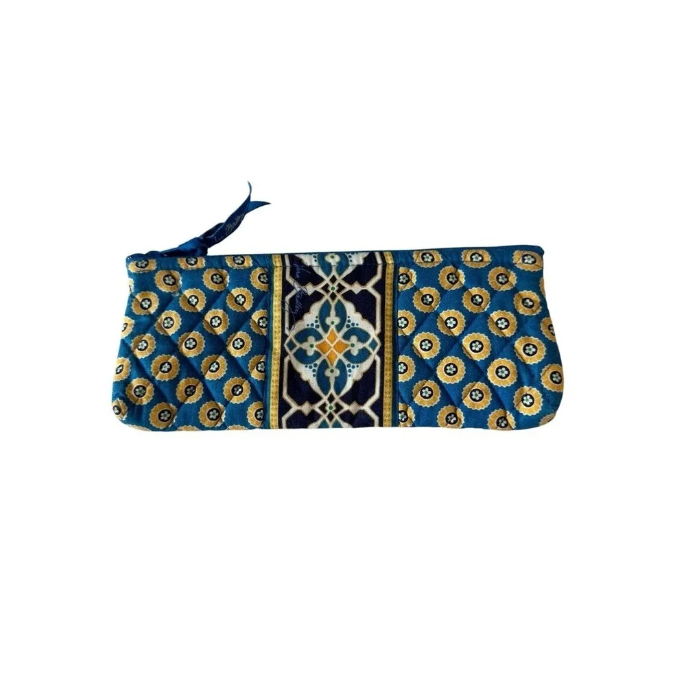 Vera Bradley Riveria Blue Large & Small Cosmetic Bag 2 Piece Cottagecore